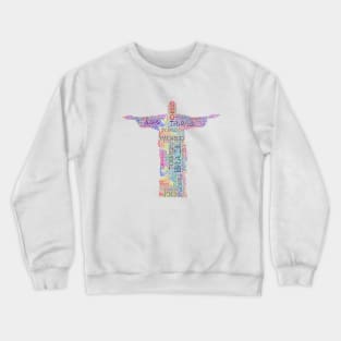 Brazil Christ Travel Text Word Cloud Crewneck Sweatshirt